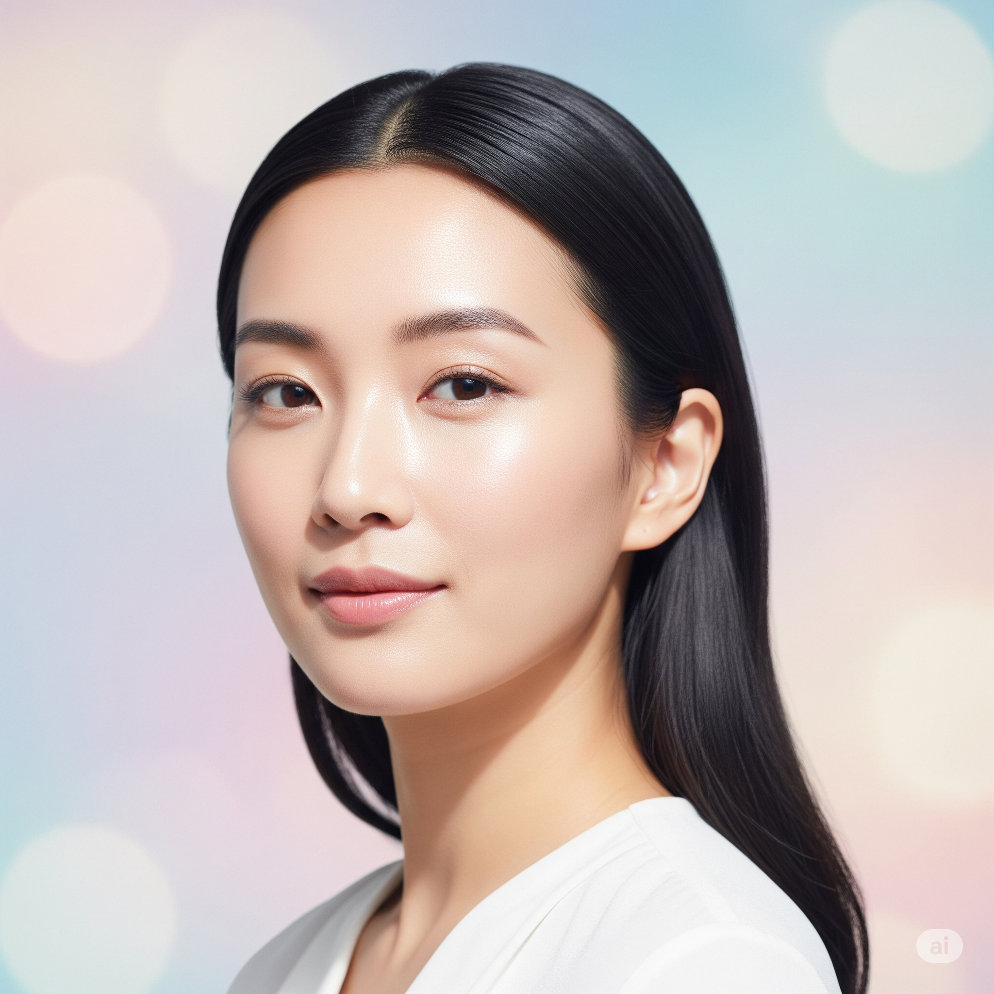 brightened face with vitamin c serum